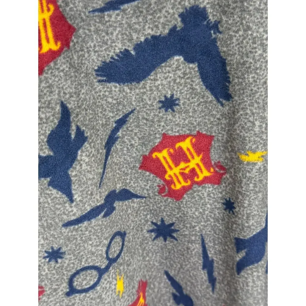 Harry Potter Hogwarts Gray Long Sleeve Sleep Shirt Lounge Top XXL Youth